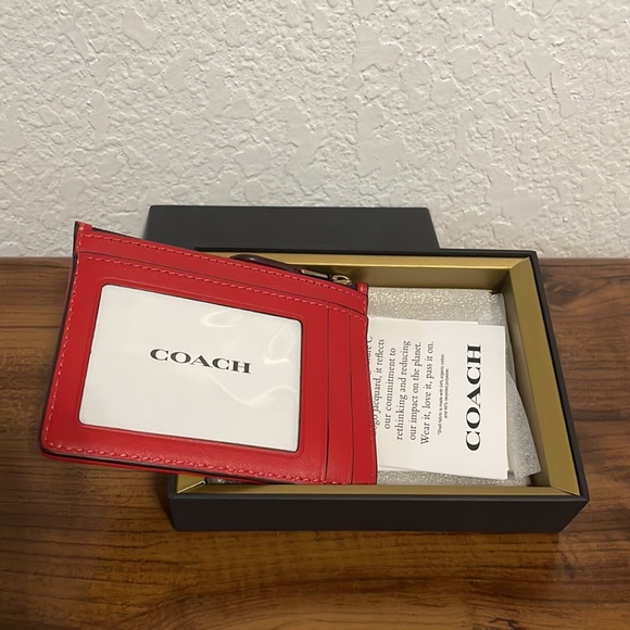 Coach Signature Jacquard Mini Skinny ID Case with Box - Picture 4 of 7